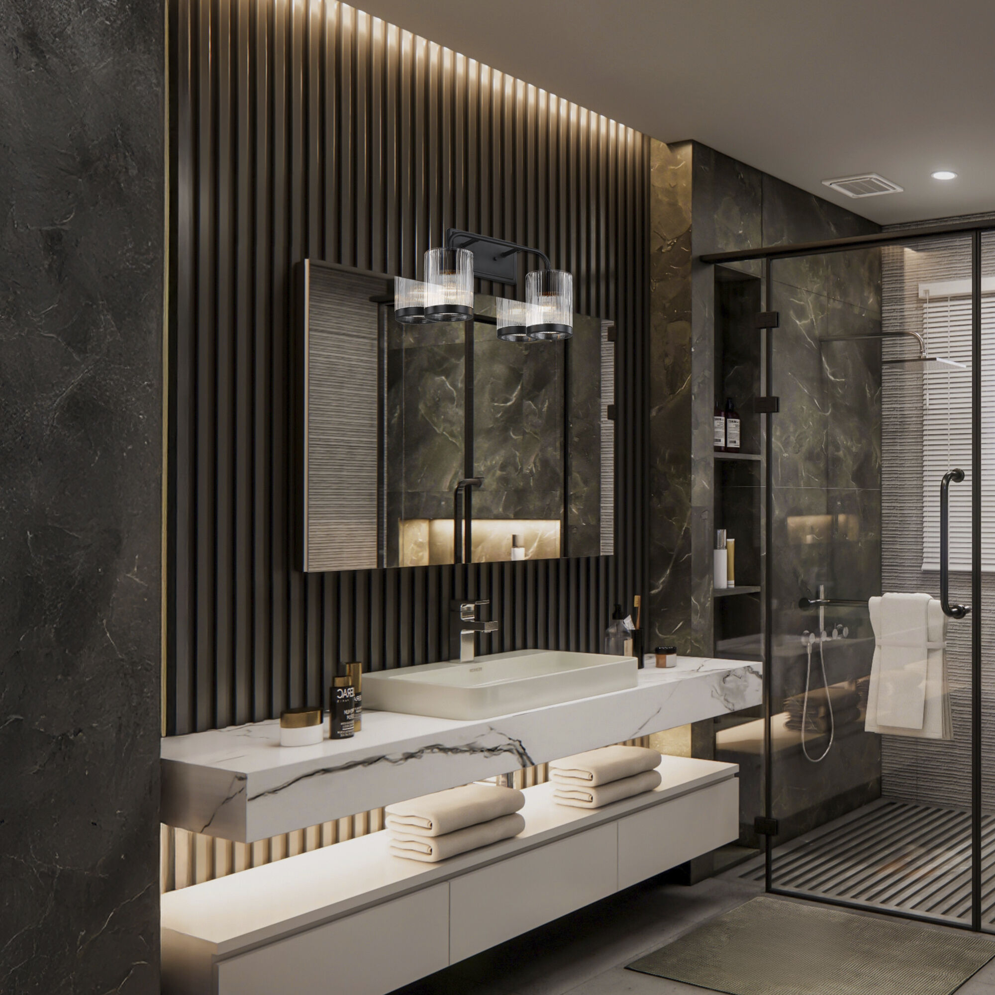 Aspen LED 16 inch Matte Black Vanity Wall Light