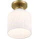 Ele 1 Light 7.25 inch Brushed Gold Semi-Flush Mount Ceiling Light