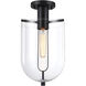 Skylar LED 10 inch Matte Black Semi-Flush Mount Ceiling Light