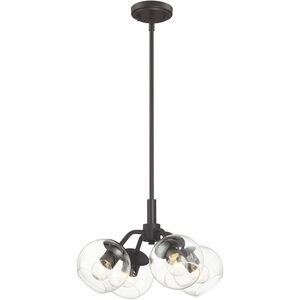 Meridian 4 Light 16 inch Satin Bronze Semi-Flush/Pendant Ceiling Light, Convertible to Semi-Flush Mount