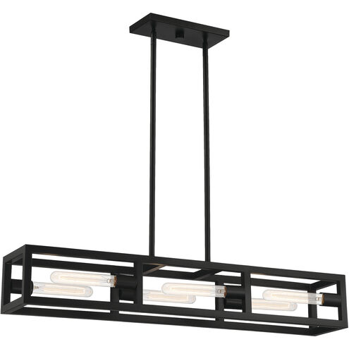 Urban Oasis 6 Light 38 inch Matte Black Island Light Ceiling Light