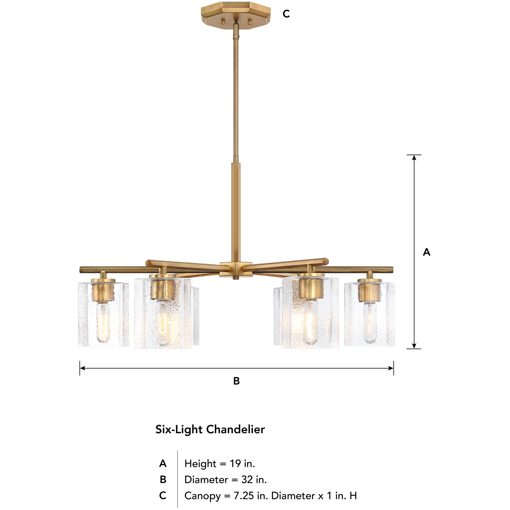 Haven LED 32 inch Old Satin Brass Chandelier Ceiling Light