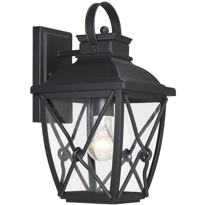 Belmont 1 Light 15 inch Black Outdoor Wall Lantern 