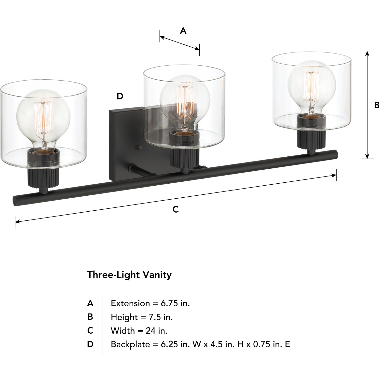 Vibrato 3 Light 24 inch Matte Black Vanity Light Wall Light
