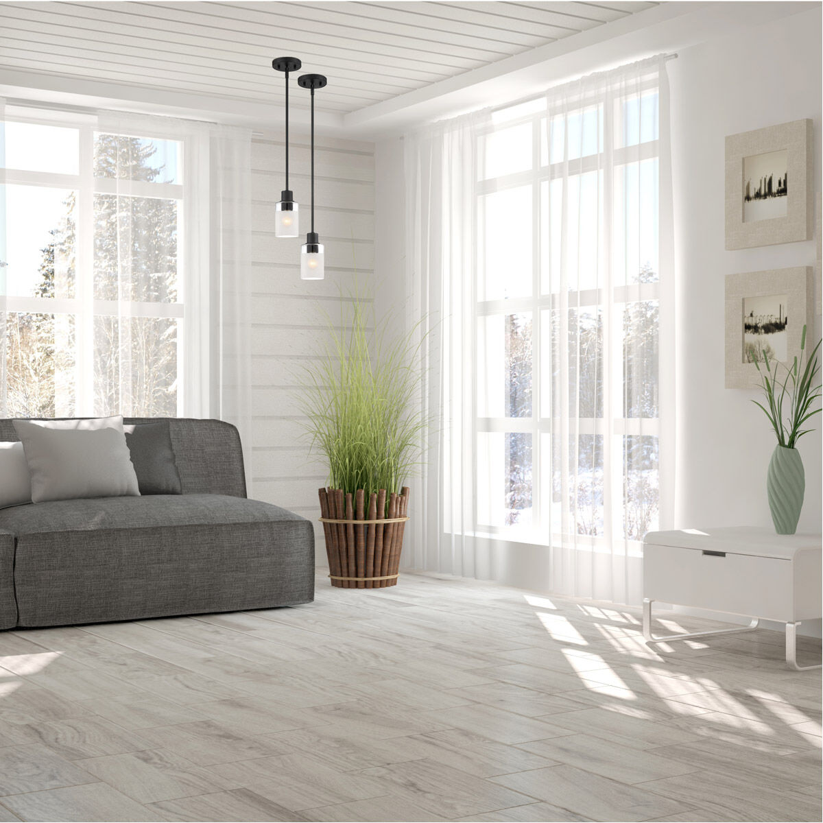 Cedar Lane 1 Light 4 inch Matte Black Pendant Ceiling Light