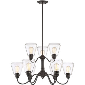 Foundry 9 Light 31 inch Satin Bronze Chandelier Ceiling Light