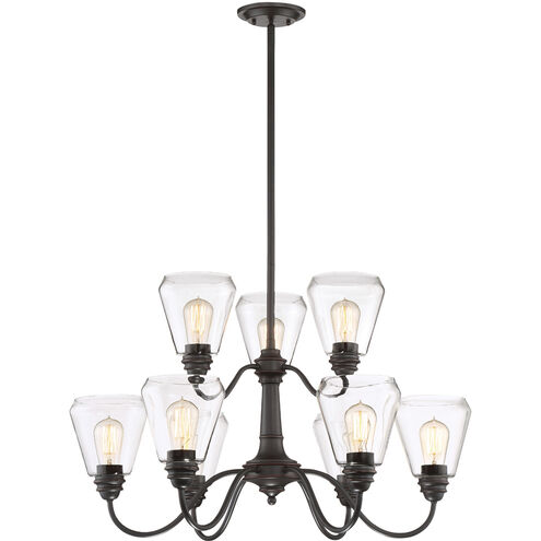 Foundry 9 Light 31 inch Satin Bronze Chandelier Ceiling Light