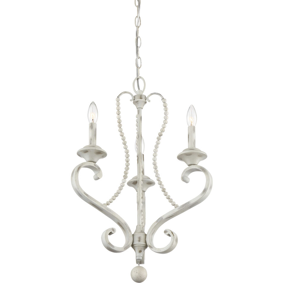Newport 3 Light 18 inch Coastal Weathered White Chandelier Ceiling Light