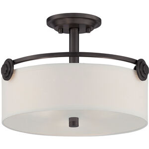 Gramercy Park 3 Light 16 inch Old English Bronze Semi-Flush Ceiling Light