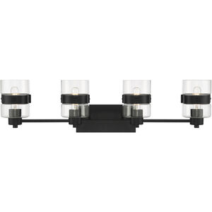 Midnight LA 4 Light 33 inch Matte Black Vanity Light Wall Light