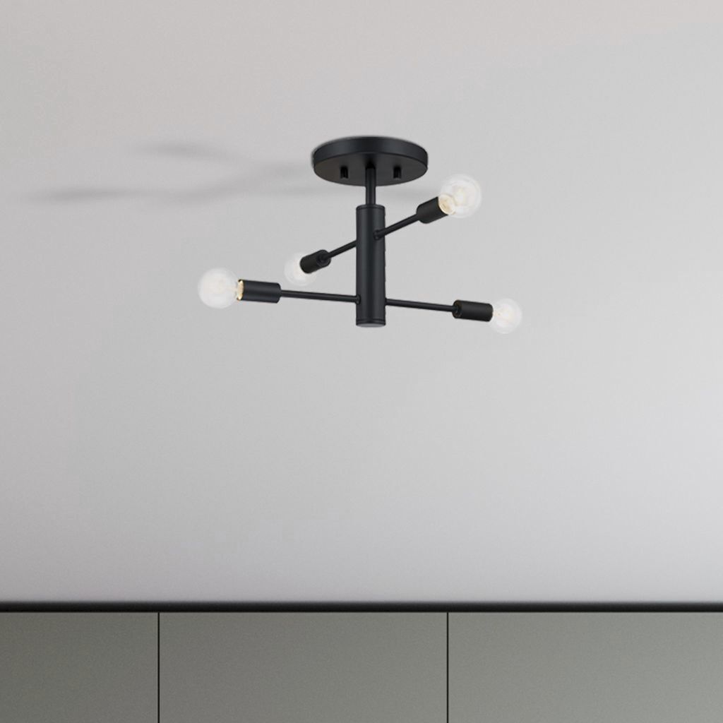 Arlo 4 Light 14.25 inch Matte Black Semi Flush Mount Ceiling Light