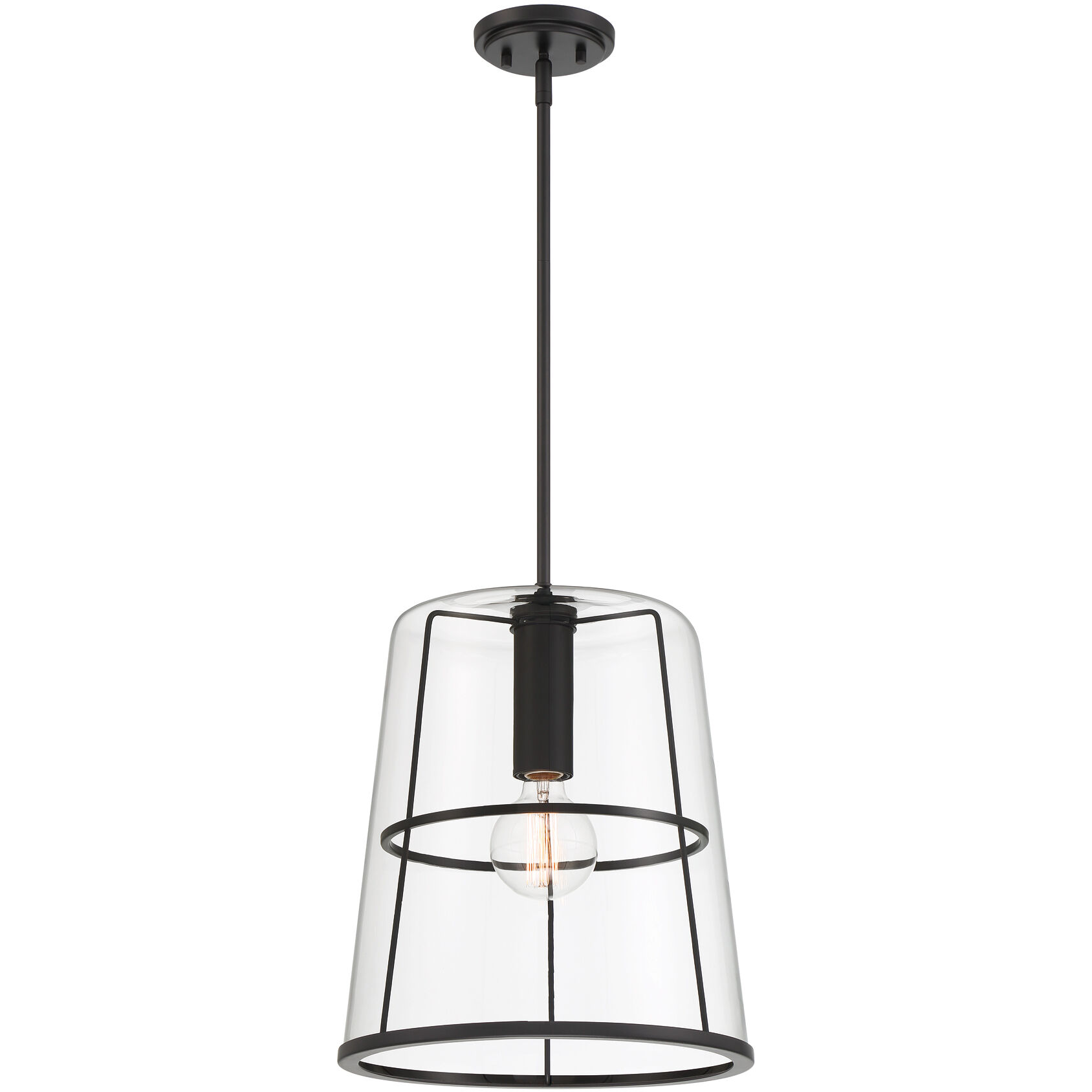 Alonzo 1 Light 14 inch Matte Black Pendant Ceiling Light