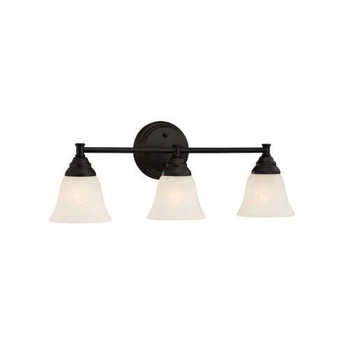 Kendall 3 Light 23 inch Oil Rubbed Bronze Bath Bar Wall Light in Frosted