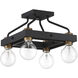 Ravella 4 Light 12 inch Black Semi-Flush Ceiling Light