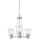 Printers Row 3 Light 20 inch Satin Platinum Chandelier Ceiling Light