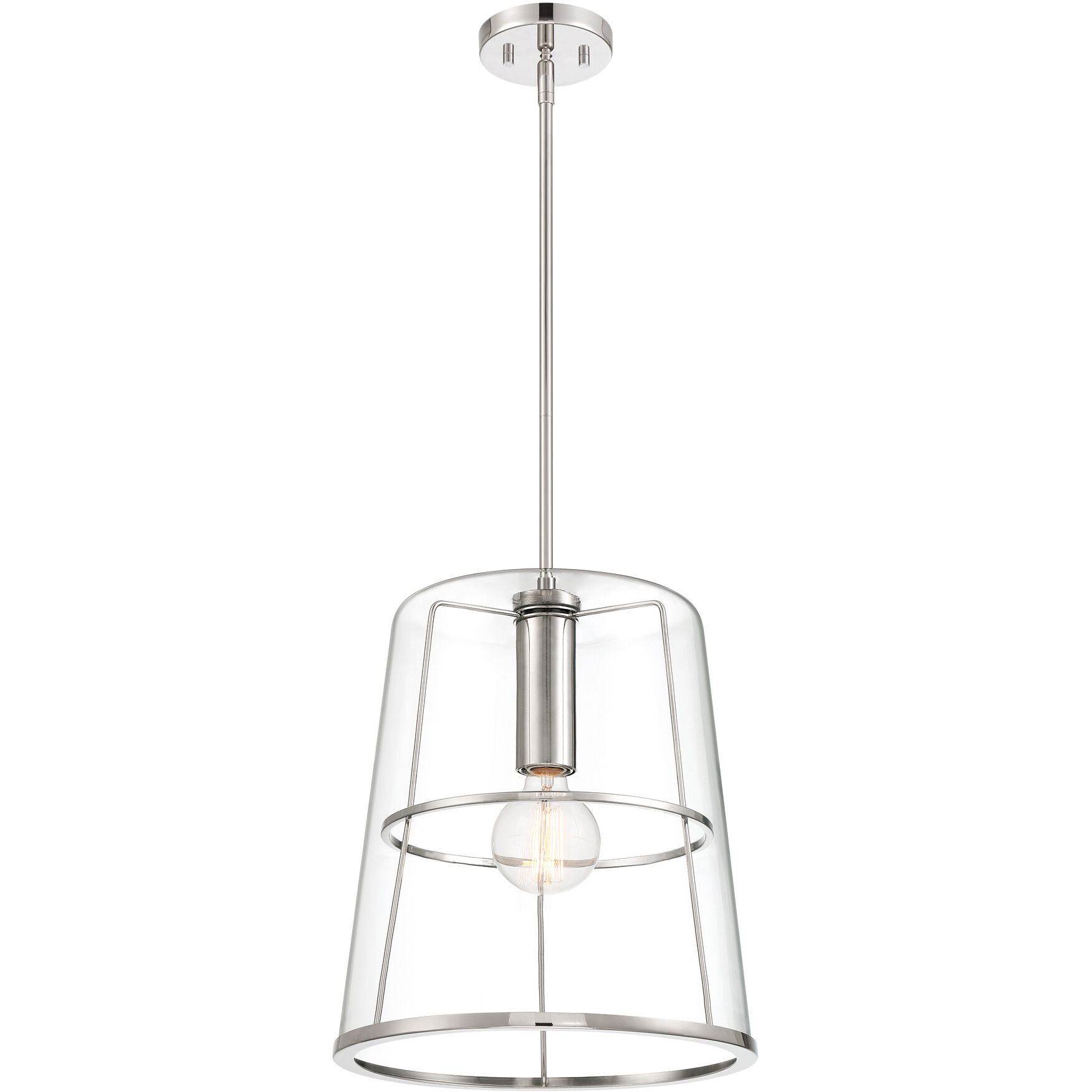 Alonzo 1 Light 14 inch Polished Nickel Pendant Ceiling Light