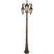 Berkshire 3 Light 89 inch Burnished Antique Copper Outdoor Post Lantern, Post Included
