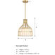 Evensong LED 12 inch Brushed Gold Pendant Ceiling Light
