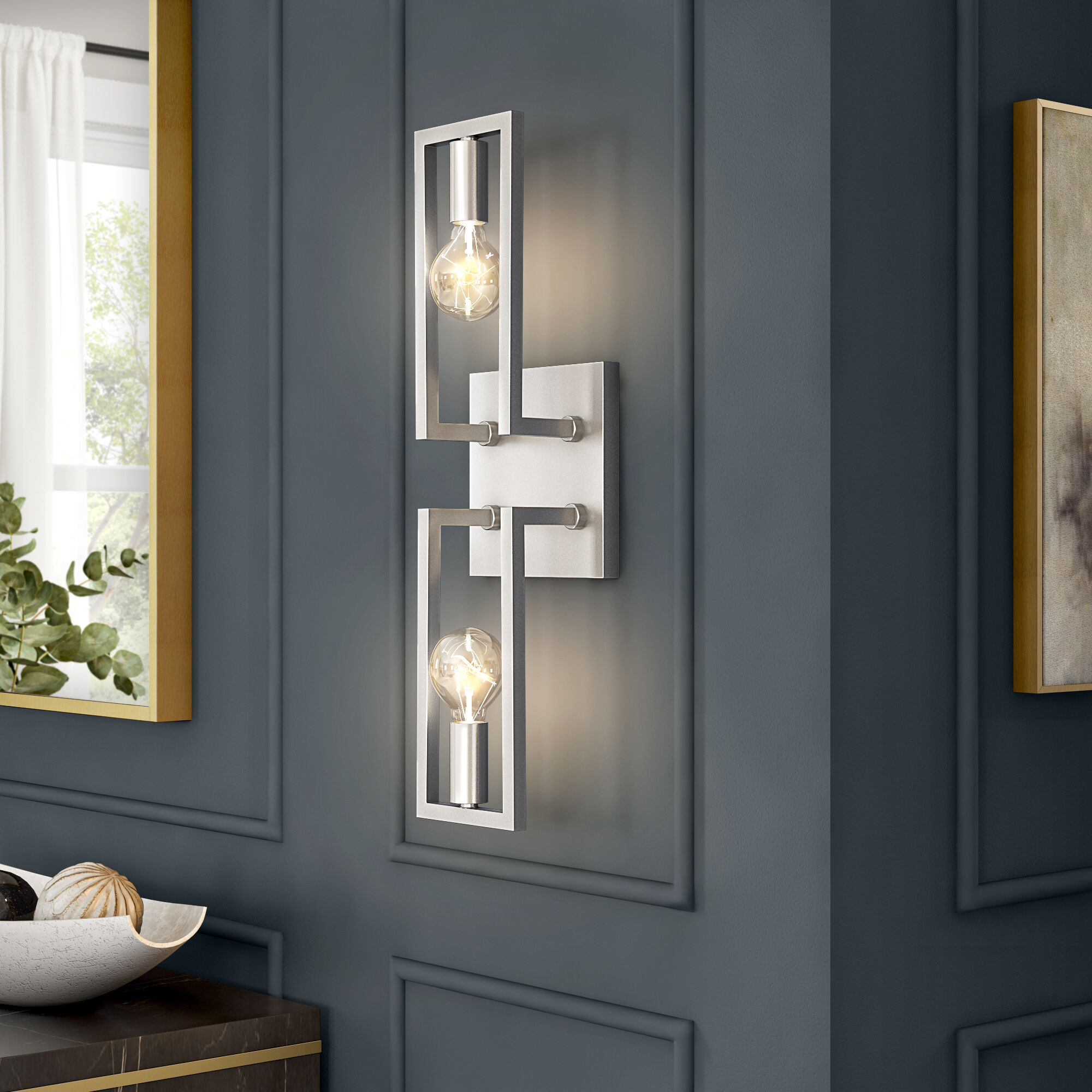 2 light wall sconce brushed nickel cheap