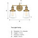 Taylor 2 Light 15 inch Old Satin Brass Bath Bar Wall Light