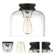 Ezra 1 Light 9 inch Black Flushmount Ceiling Light