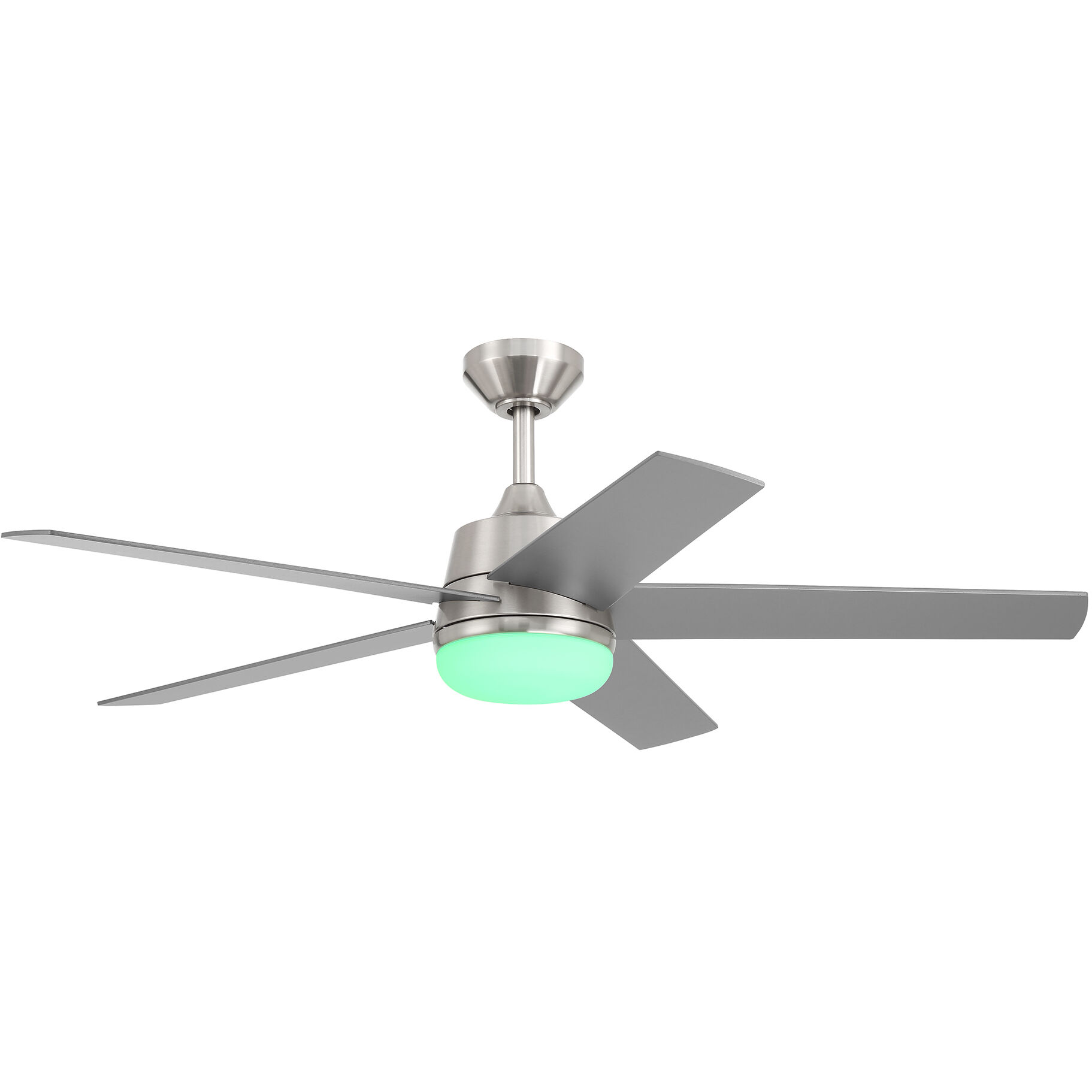 Astrea 52 inch Brushed Nickel with Reversible PSilver/Pearl Gray Blades Smart Color Fan
