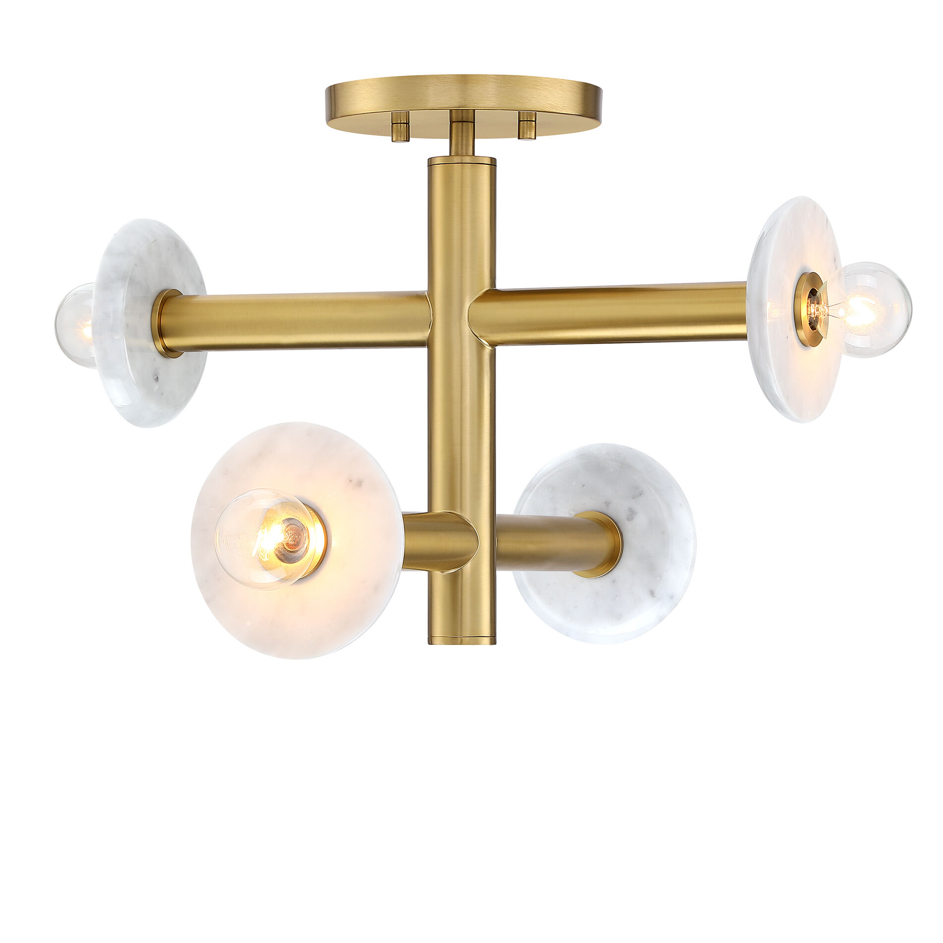 Fina 4 Light 16 inch Brushed Gold Semi Flush/Convertible Ceiling Light