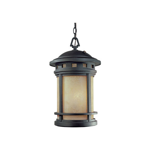 Sedona 3 Light 11 inch Oil Rubbed Bronze Outdoor Hanging Lantern in Amber