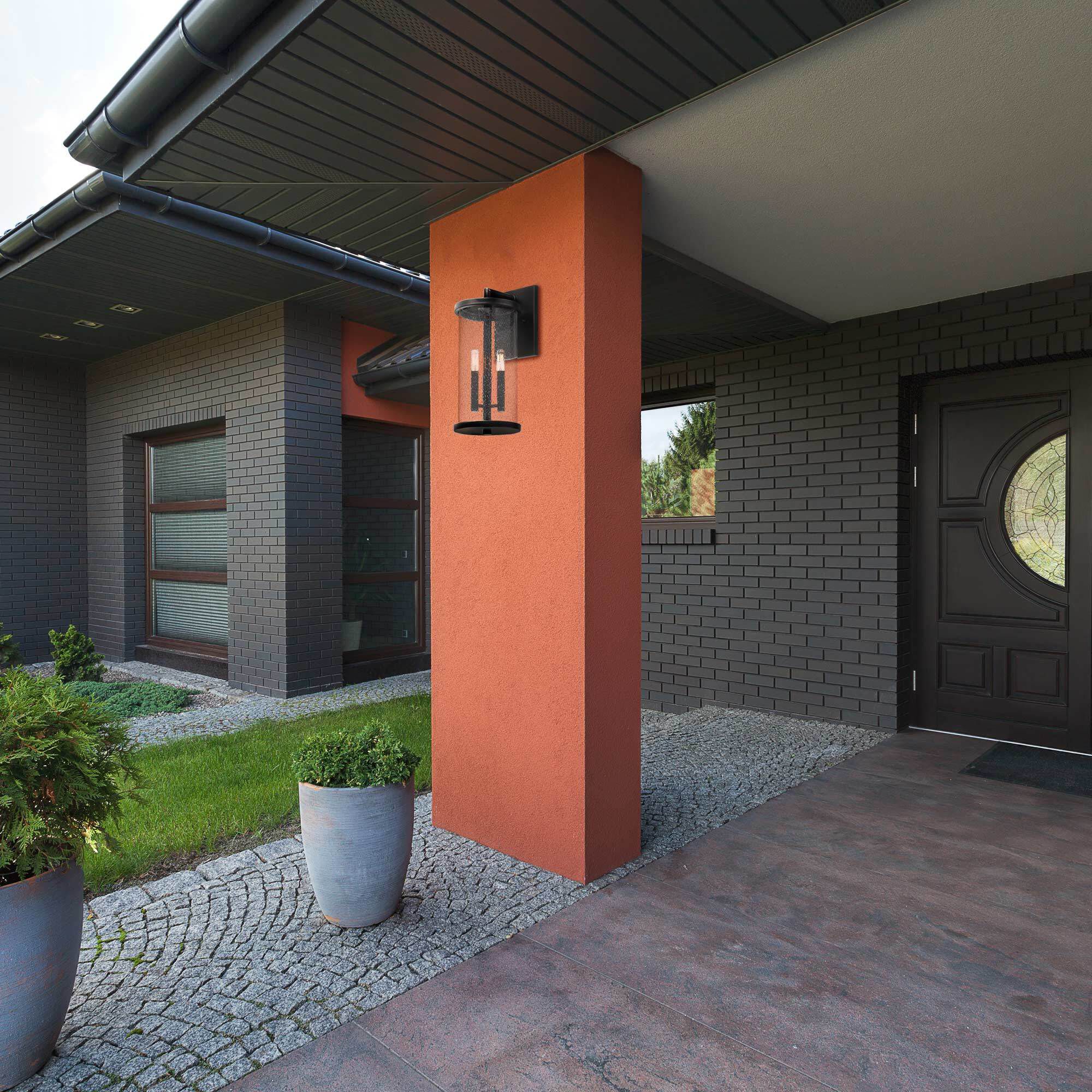 Otto 3 Light 18.75 inch Matte Black Exterior Wall Lantern