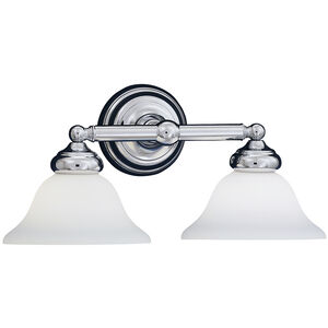 Opal Essence 2 Light 18 inch Chrome Bath Bar Wall Light