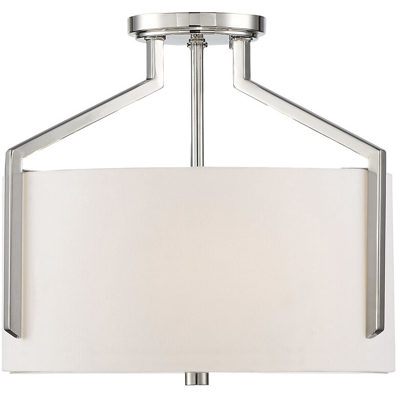 Elara 3 Light 15 inch Polished Nickel Semi-Flush Ceiling Light
