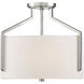 Elara 3 Light 15 inch Polished Nickel Semi-Flush Ceiling Light
