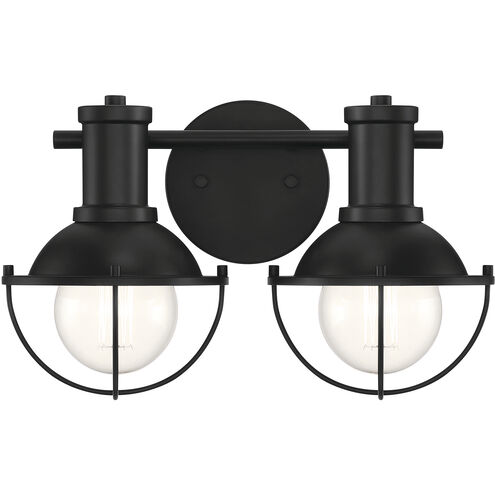 Dalton 2 Light 15 inch Matte Black Vanity Light Wall Light