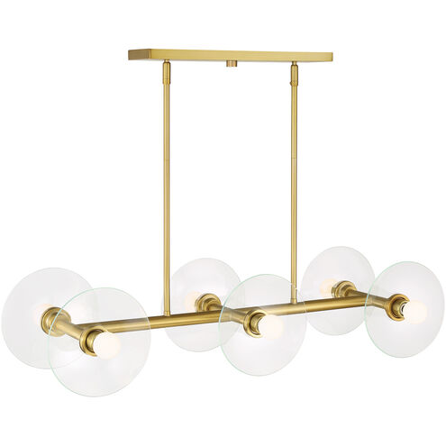Litto 6 Light 36 inch Brushed Gold Island Light Ceiling Light