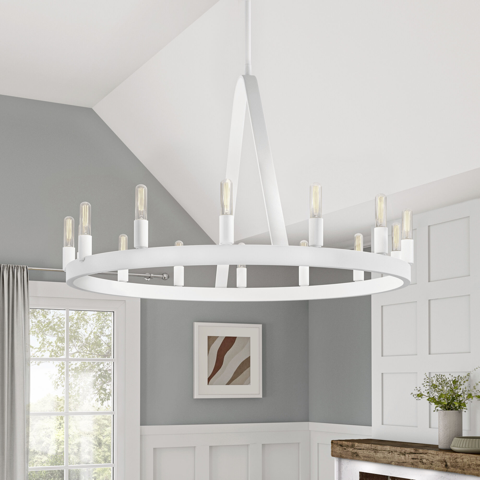 Carousel 14 Light 30 inch Matte White Chandelier Ceiling Light