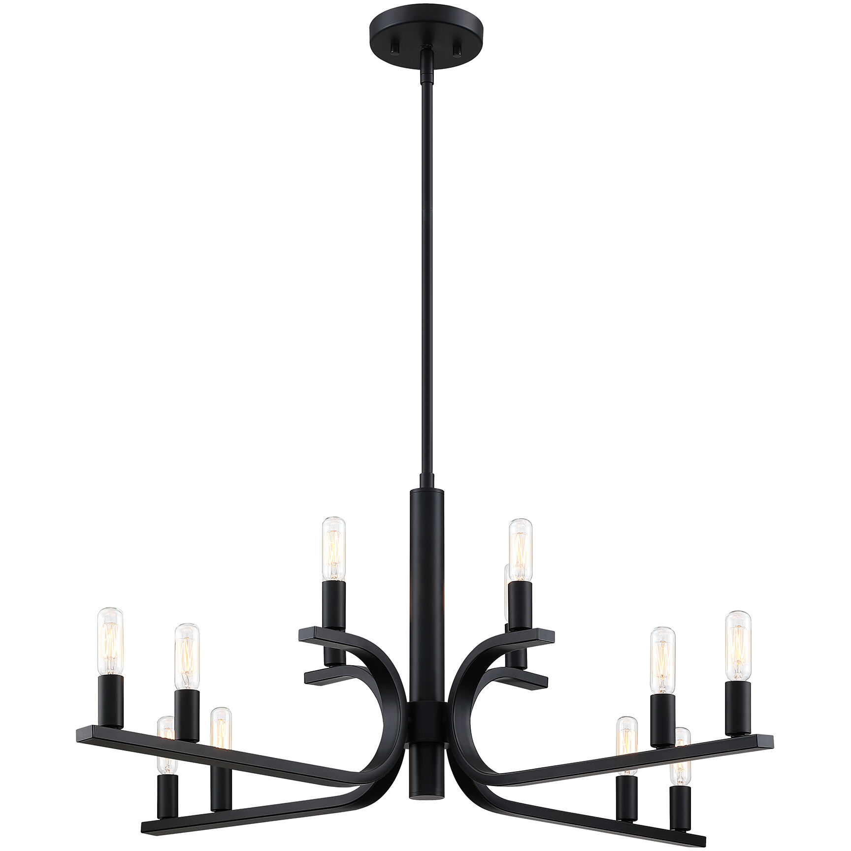 Skye 12 Light 35.5 inch Matte Black Chandelier Ceiling Light