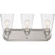 Zane 3 Light 19 inch Brushed Nickel Vanity Light Wall Light