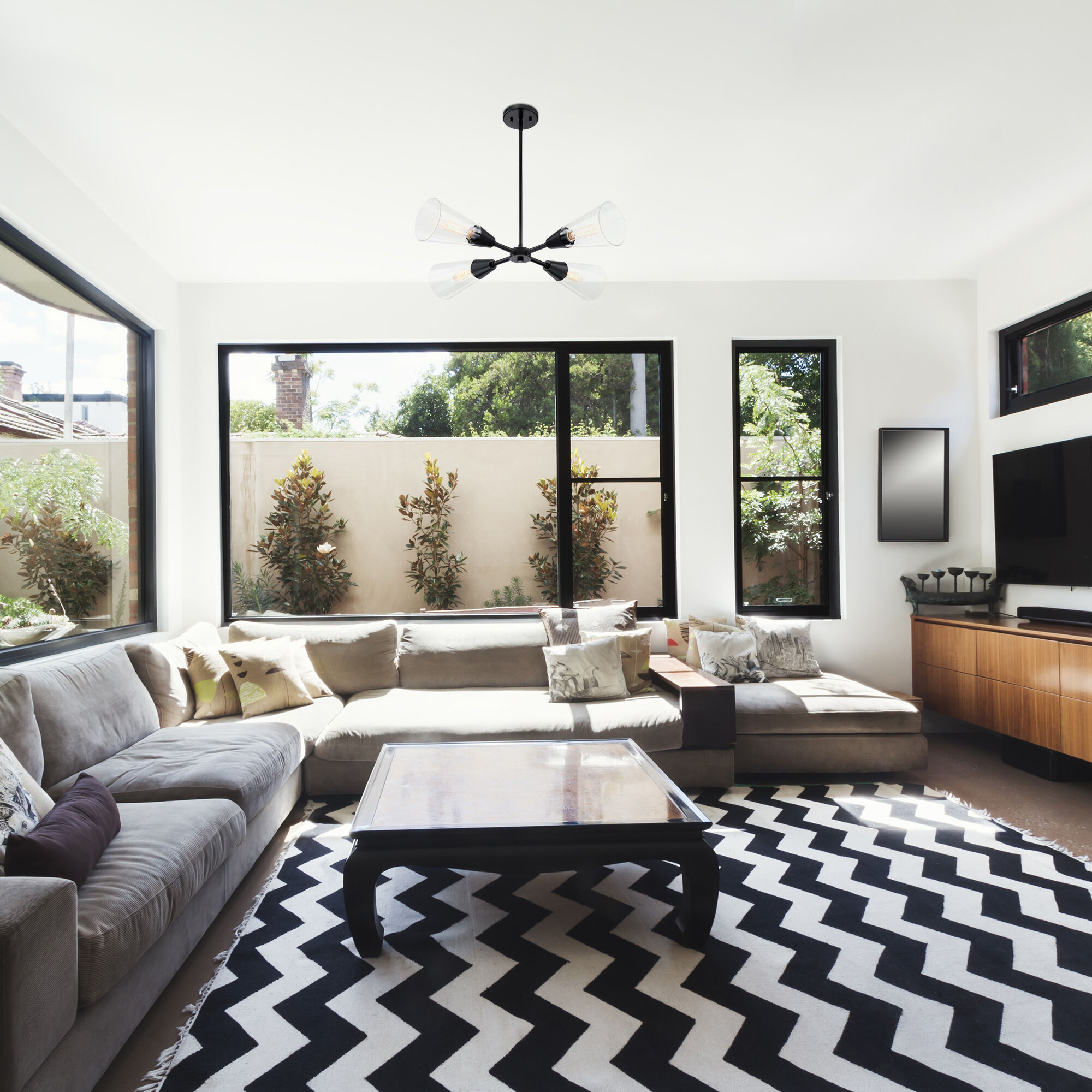 Norro 4 Light 3 inch Matte Black Chandelier Ceiling Light