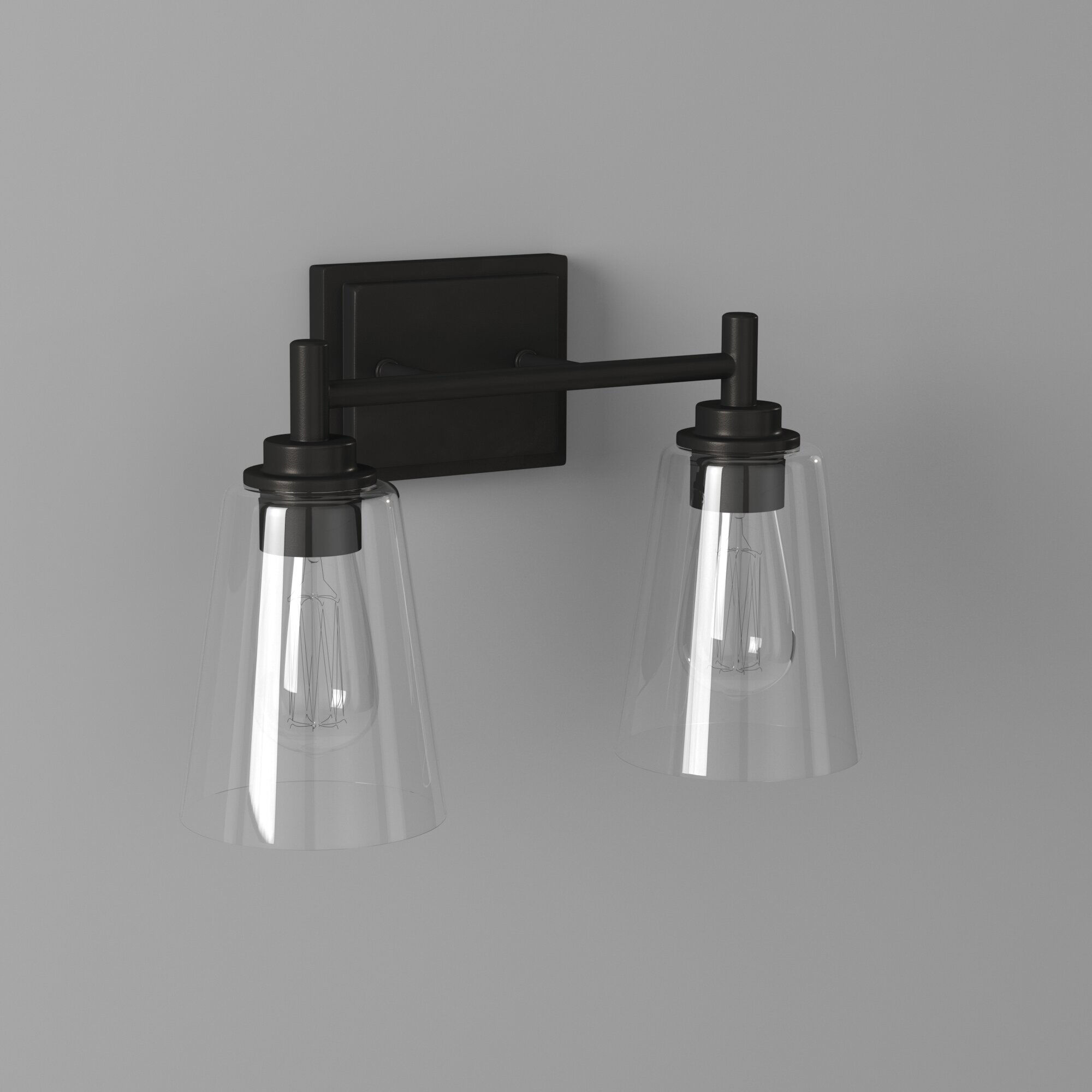 Westin 2 Light 15 inch Matte Black Bath Bar Wall Light 