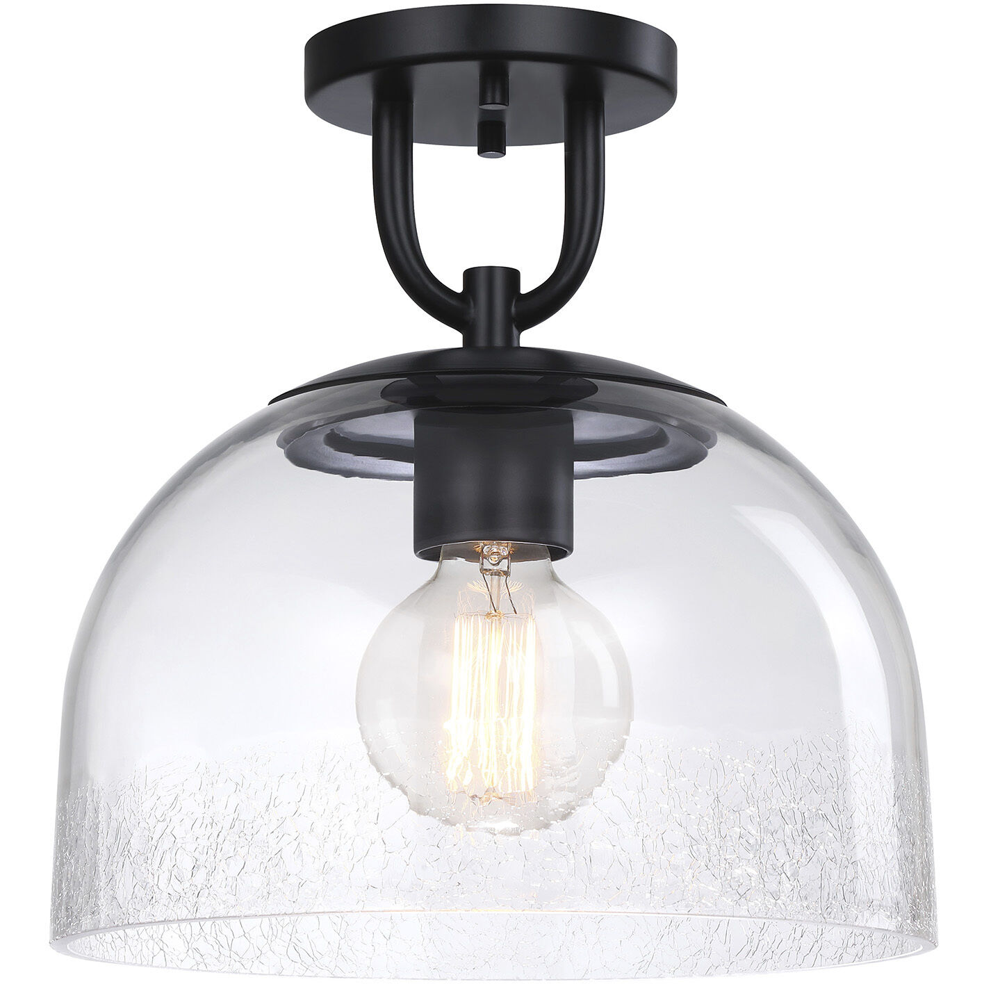 Astra LED 11.75 inch Matte Black Semi-Flush Mount Ceiling Light