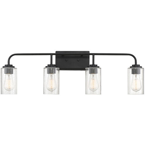 Logan 4 Light 32 inch Matte Black Bath Bar Wall Light