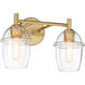 Summer Jazz 2 Light 16 inch Brushed Gold Vanity Light Wall Light