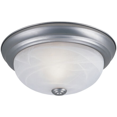 Decorative 3 Light 15 inch Pewter Flushmount Ceiling Light in White Alabaster, Large
