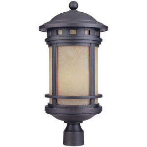 Sedona 3 Light 23 inch Oil Rubbed Bronze Outdoor Post Lantern in Amber