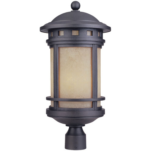 Sedona 3 Light 23 inch Oil Rubbed Bronze Outdoor Post Lantern in Amber