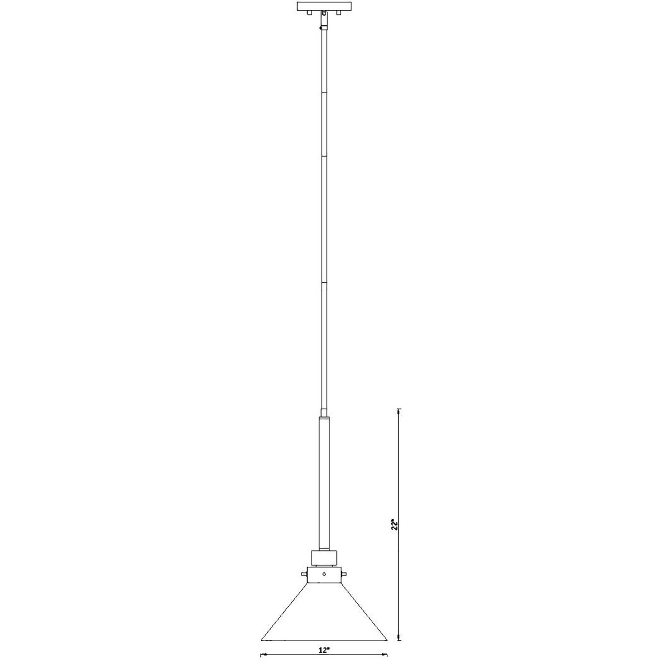 Willow Creek 1 Light 12 inch Brushed Gold Pendant Ceiling Light