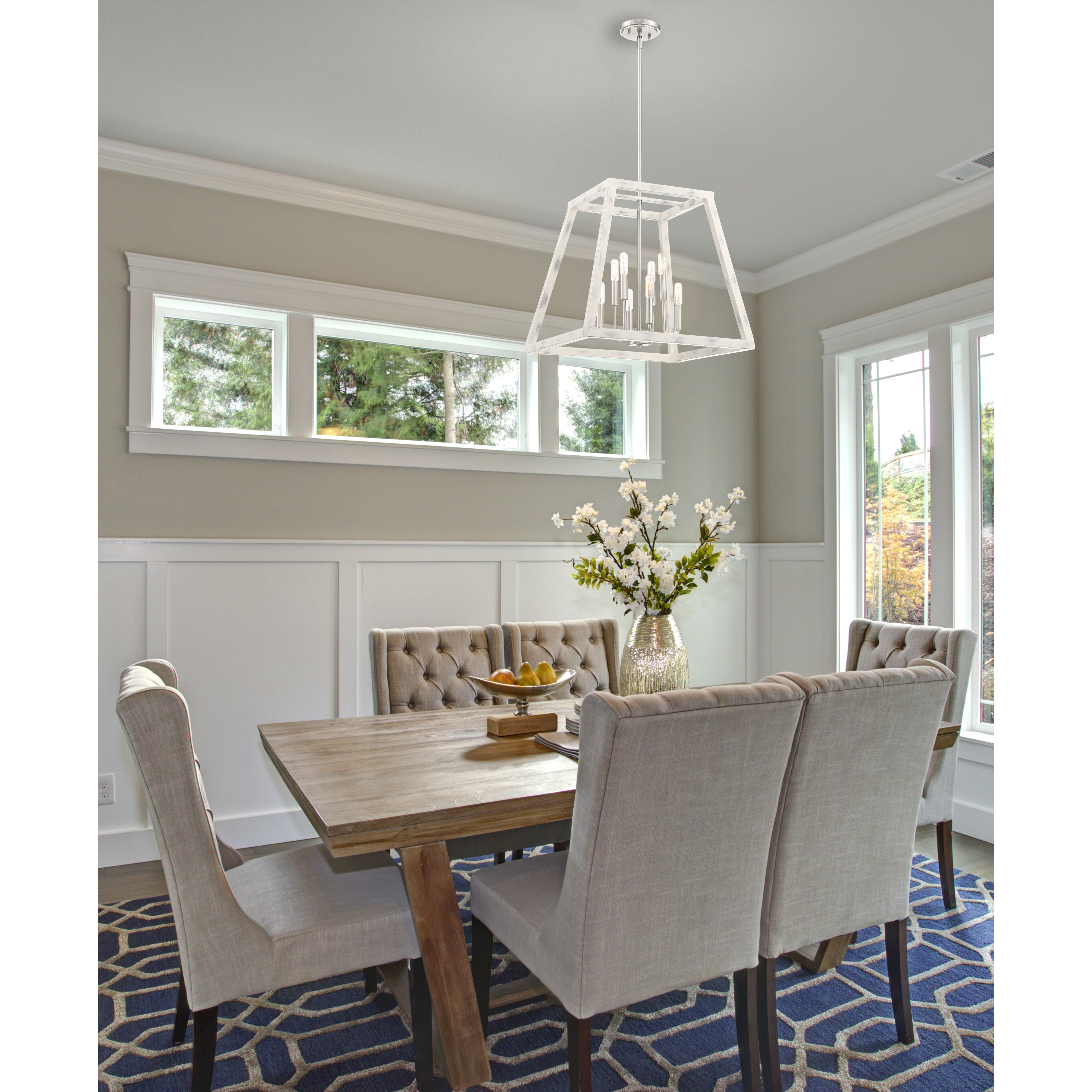 Rhode 8 Light 20 inch Coastal Weathered White Foyer Light Ceiling Light