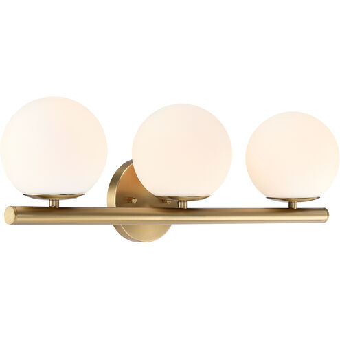 Crown Heights 3 Light 25 inch Brushed Gold Vanity Light Wall Light in Etched