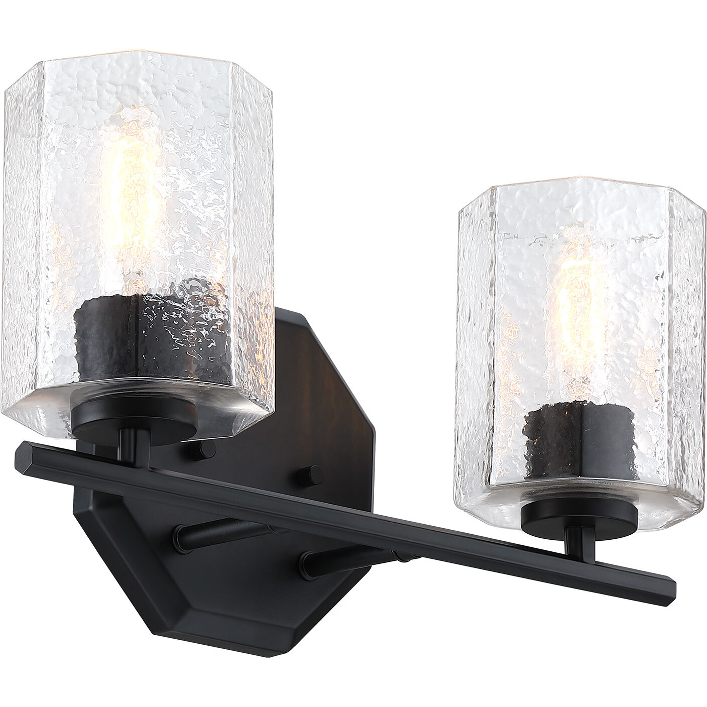 Haven 2 Light 16 inch Matte Black Vanity Light Wall Light