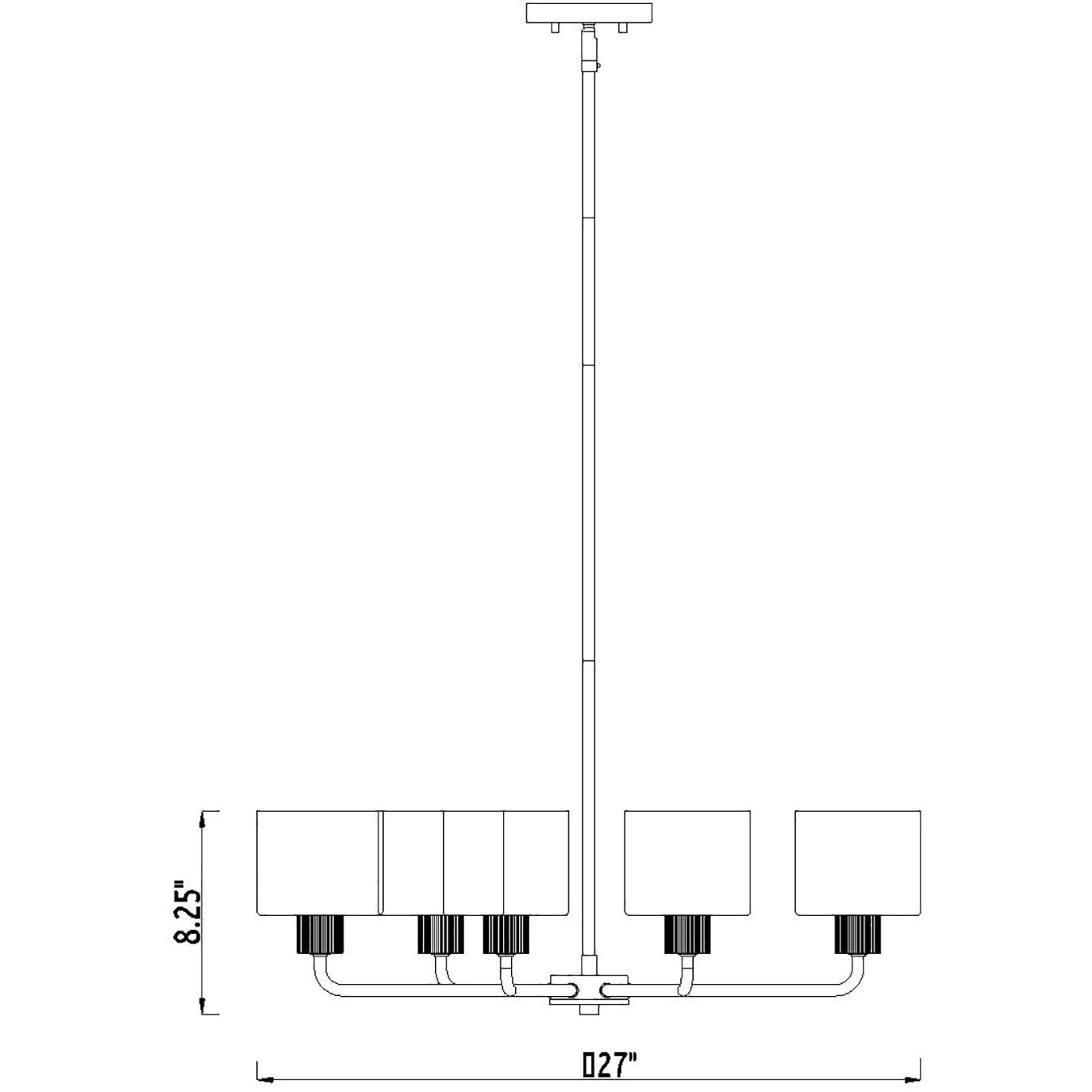 Vibrato 5 Light 27 inch Matte Black Chandelier Ceiling Light